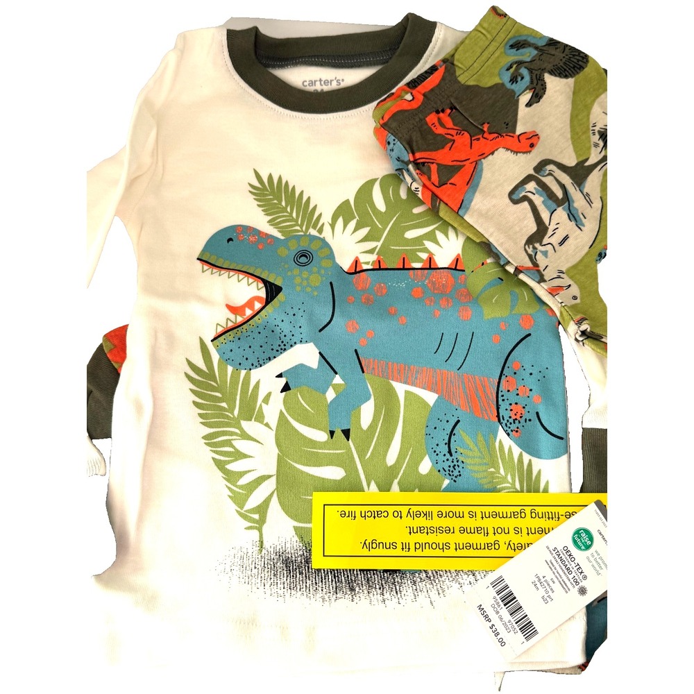 Carter's Toddler Boy Dinosaur Pajama Bundle‎ 4-Piece Set NWT Size 24mo.
